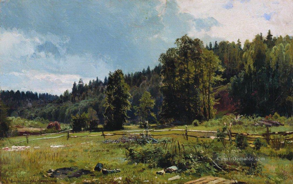 Wiese am Waldrand siverskaya 1887 klassische Landschaft Ivan Ivanovich Ölgemälde